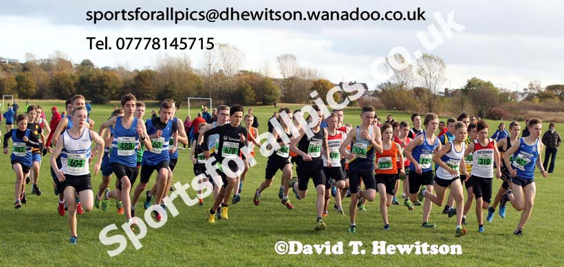 Start of the under-15 boys Sherman Cup, Temple Park, South Shields. Photo: David T. Hewitson/Sports for All Pics
